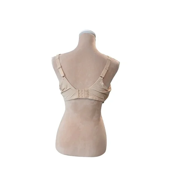 Playtex Love My Curves Lift Bra 40DD Beige Lace Plunge Neckline Stretch Cups - Picture 5 of 9